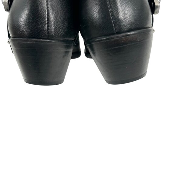 Anine Bing Bianca Black Studded Buckle Ankle Boots - Picture 7 of 13